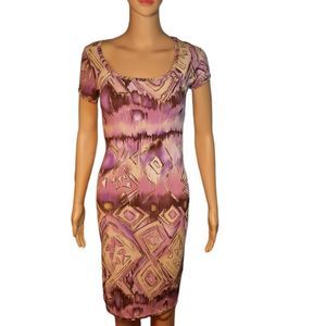 American Twist Dress Vintage Multi Color Purple Womens  Size Small